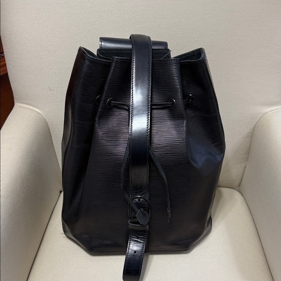 Vintage Louis Vuitton Black Leather Backpack - Picture 2 of 8